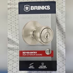 Brinks Satin Nickel Keyed Entry Door Knob
